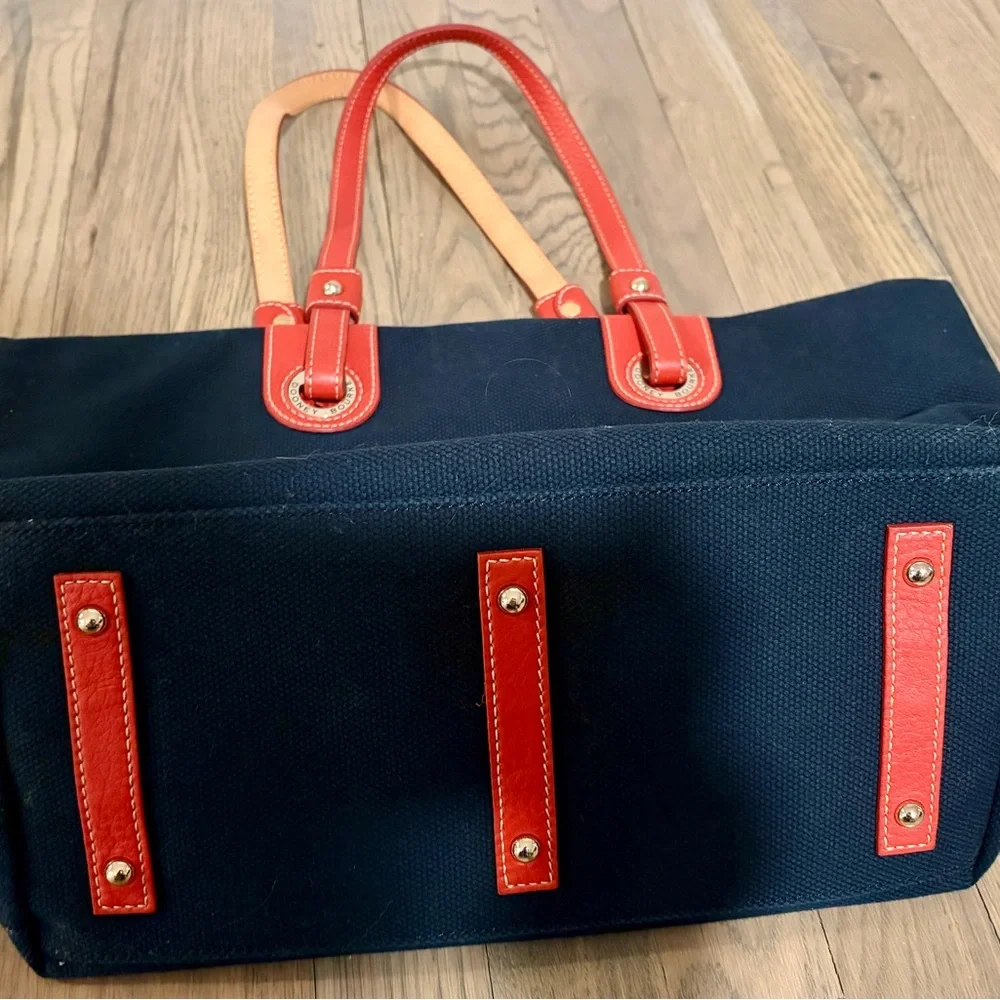 Dooney & Bourke Red and Black Leather Detail - Picture 4 of 6